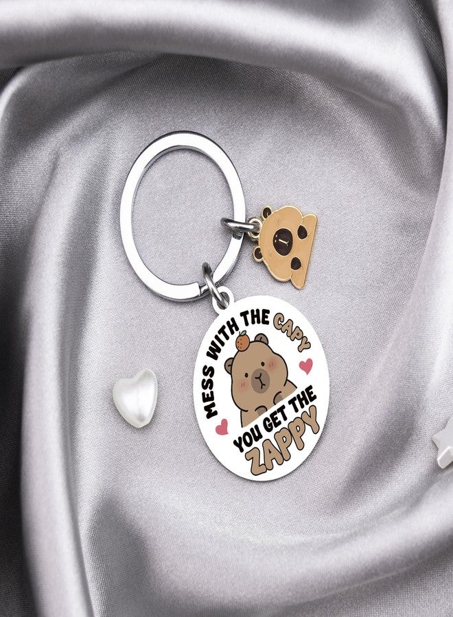 MOEXUKO Funny Capybara Keychain Chrsitmas Stocking Stuffers for Teen Girls Boys Capybara Gifts for Women Capybaras Stuff for Capybaras Lovers Friends Sister Daughter Birthday Gifts Cute Capy Keyring - Image 3